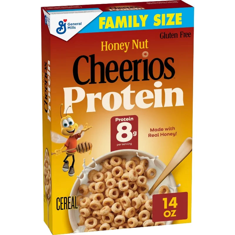 Cheerios Protein Gluten Free Honey Nut Family Size Breakfast Cereal - 14oz