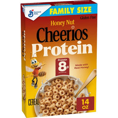 Cheerios Protein Gluten Free Honey Nut Family Size Breakfast Cereal - 14oz